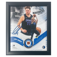 Luka Doncic Mavericks Framed 15" x 17" Game Used Basketball Collage LE 50
