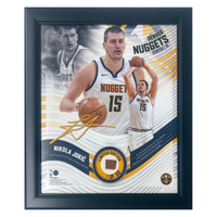 Nikola Jokic Framed Nuggets 15" x 17" Game Used Basketball Collage LE 15/50