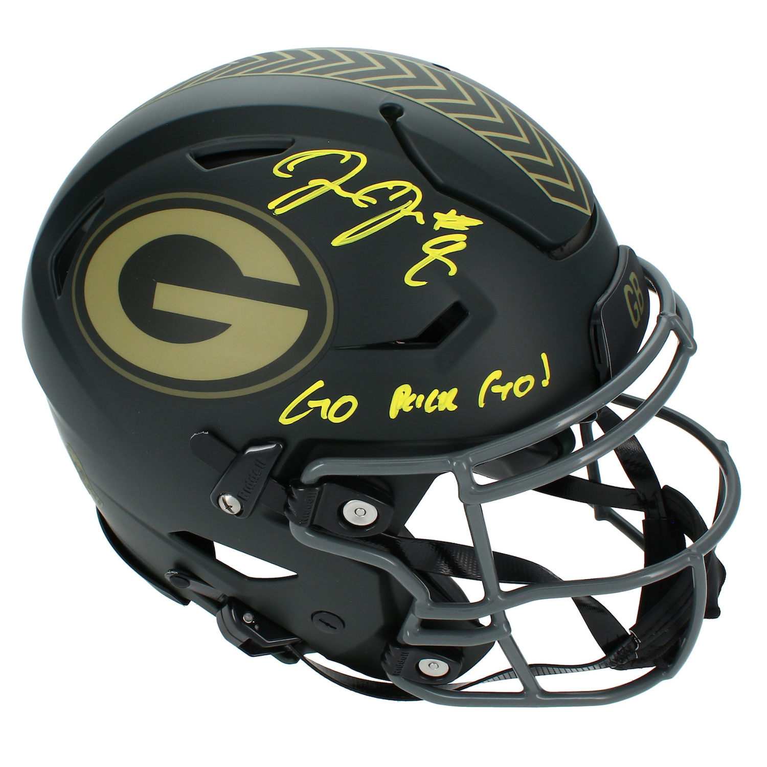 Josh Jacobs Autographed "Go Pack Go" Packers STS Speedflex Helmet Radtke Sports