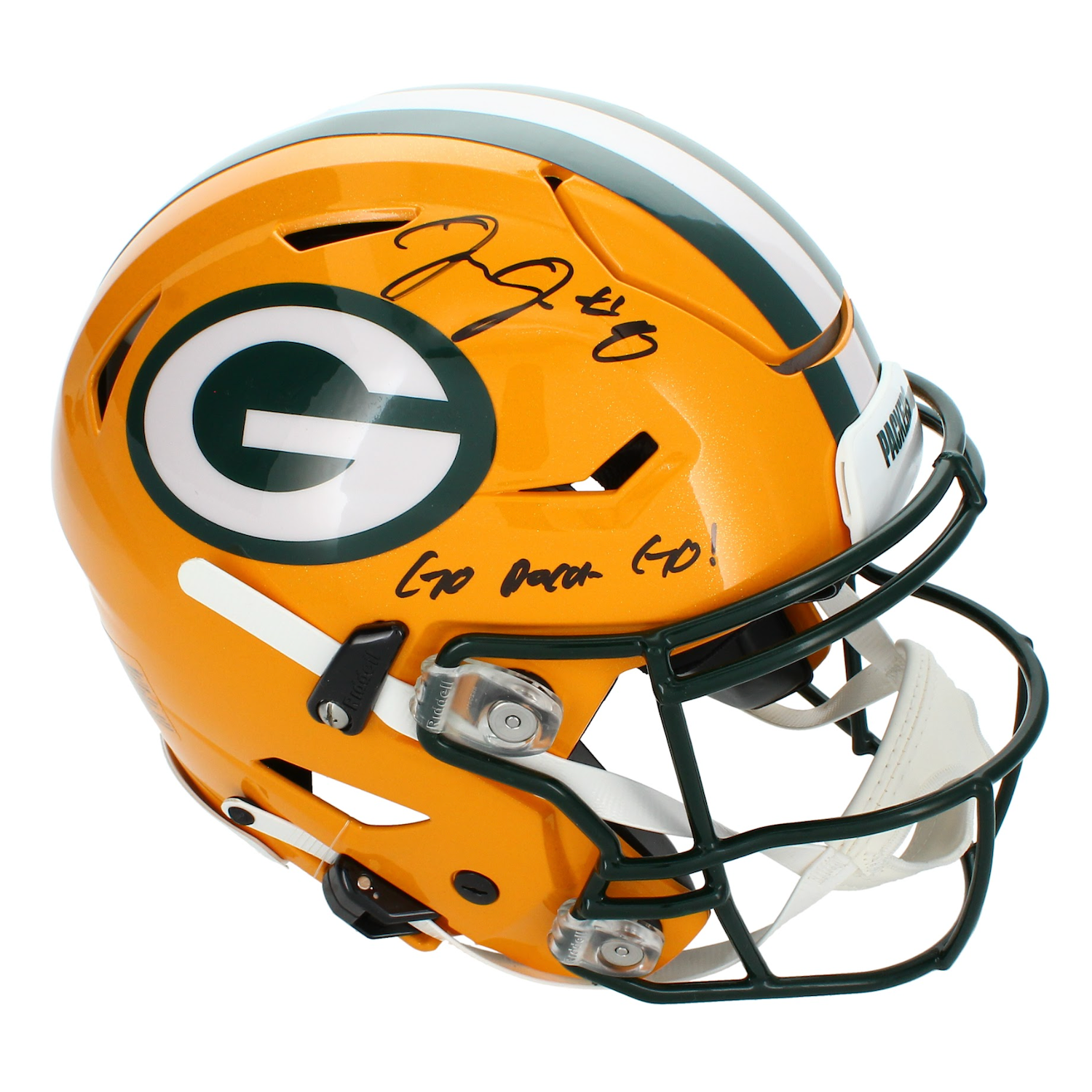Josh Jacobs Autographed "Go Pack Go" Packers Speedflex Helmet Radtke Sports