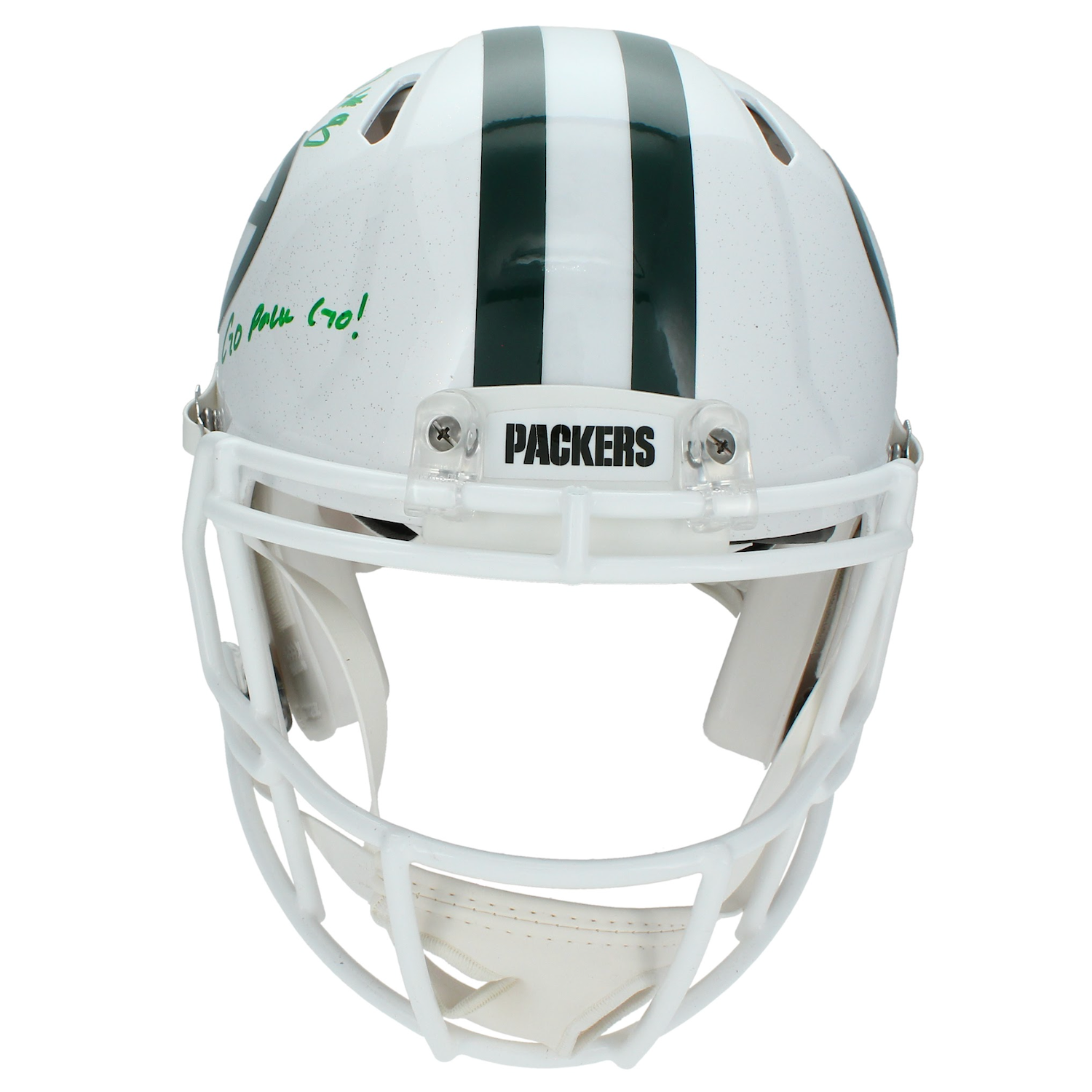 Josh Jacobs Autographed "Go Pack Go" Packers Authentic White Helmet Radtke