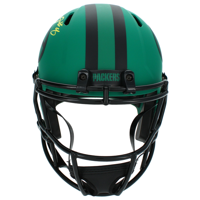 Josh Jacobs Autographed Green Bay Packers Full Size 'RAVE' Helmet Radtke