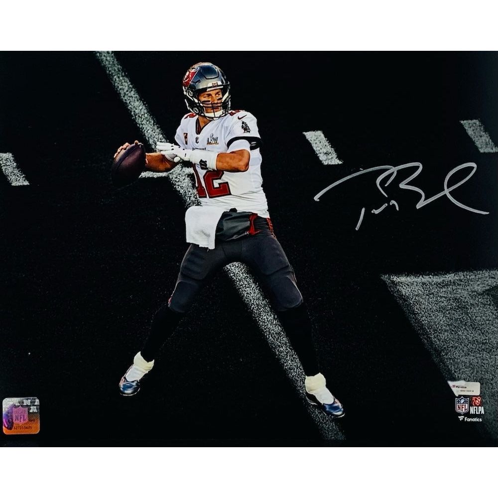 TOM BRADY Autographed Super Bowl LV 11" x 14" Spotlight Photograph FANATICS
