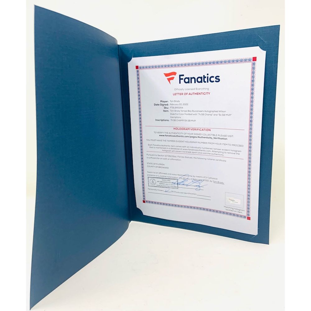 TOM BRADY Autographed "7x SB Champ / 5x SB MVP" Authentic Football FANATICS