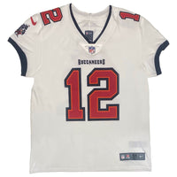 TOM BRADY Autographed "SB LV MVP" White Buccaneers Nike Elite Jersey FANATICS