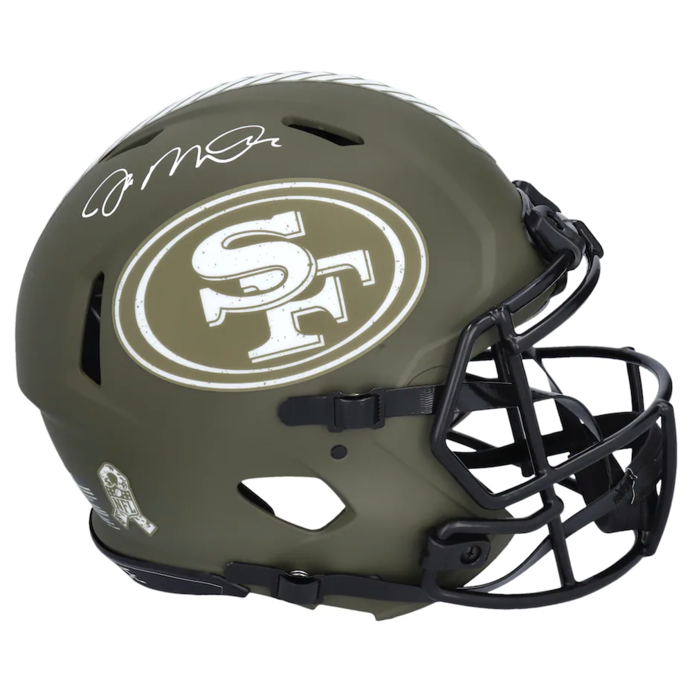 JOE MONTANA Autographed 49ers Salute To Service Authentic Helmet FANATICS