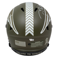 TOM BRADY Autographed Patriots Salute to Service Speed Authentic Helmet FANATICS