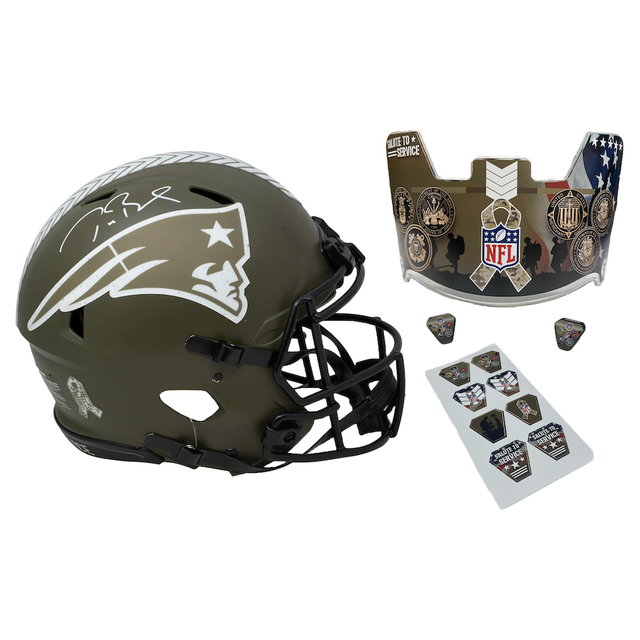 Tom Brady Autographed Patriots Military Seals Speed Authentic Helmet Fanatics