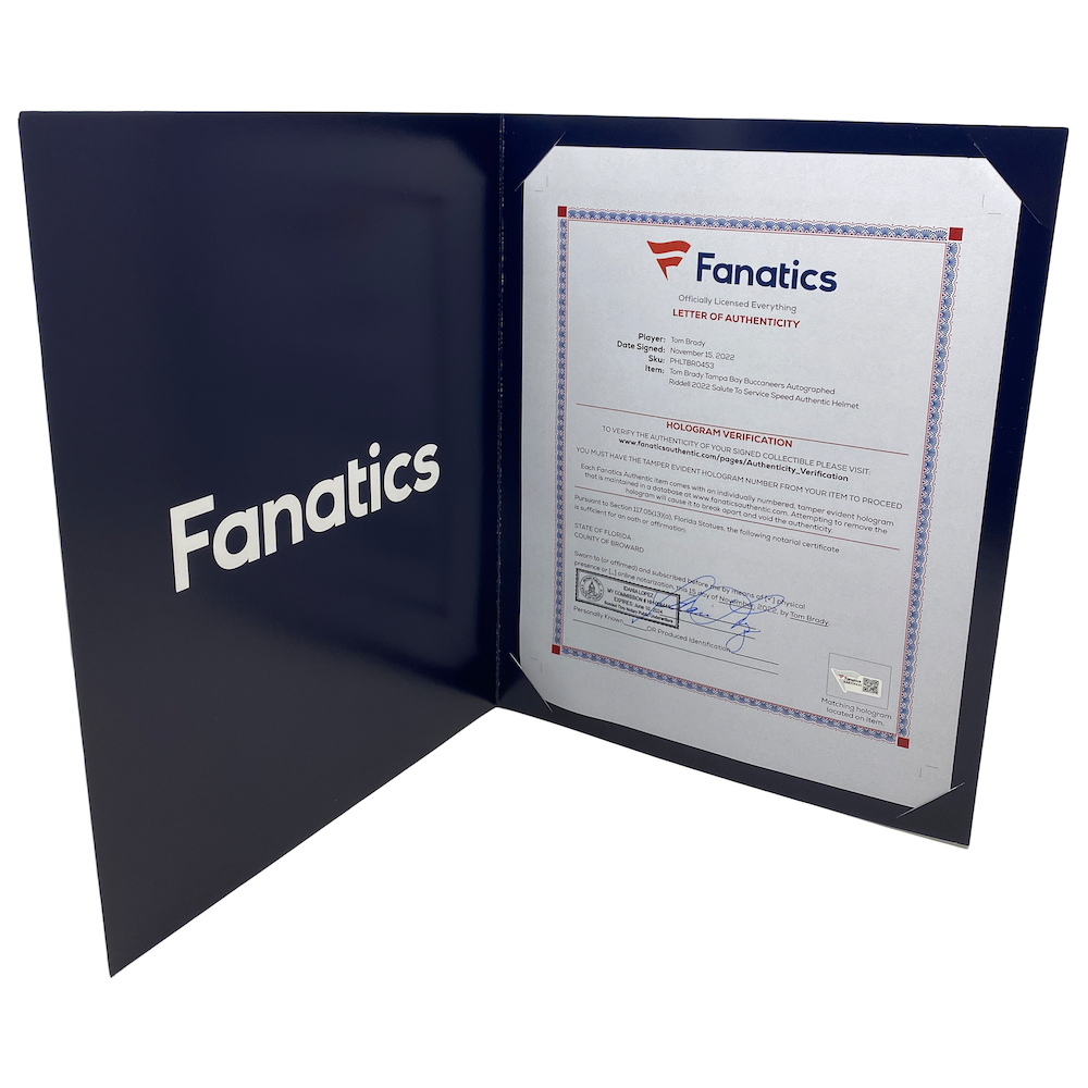 TOM BRADY Autographed Buccaneers STS Speed Ribbon Ed. Authentic Helmet FANATICS