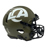 COOPER KUPP Autographed Rams Salute To Service Authentic Speed Helmet FANATICS