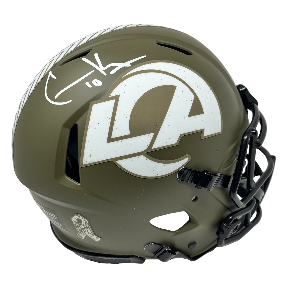 COOPER KUPP Autographed Rams Salute To Service Authentic Speed Helmet FANATICS