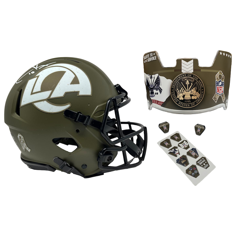 COOPER KUPP Autographed Rams STS - Army Ed. - Authentic Speed Helmet FANATICS