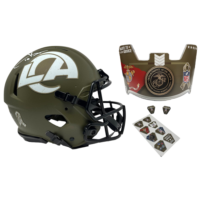 Cooper Kupp Autographed Rams STS - Marines Ed. - Authentic Speed Helmet Fanatics