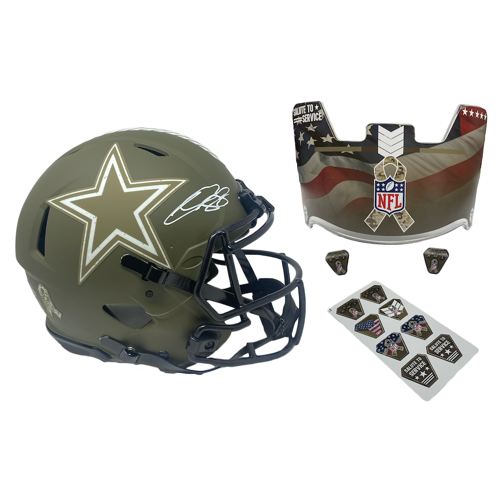 CEEDEE LAMB Autographed Cowboys STS Ribbon Ed. Authentic Speed Helmet FANATICS