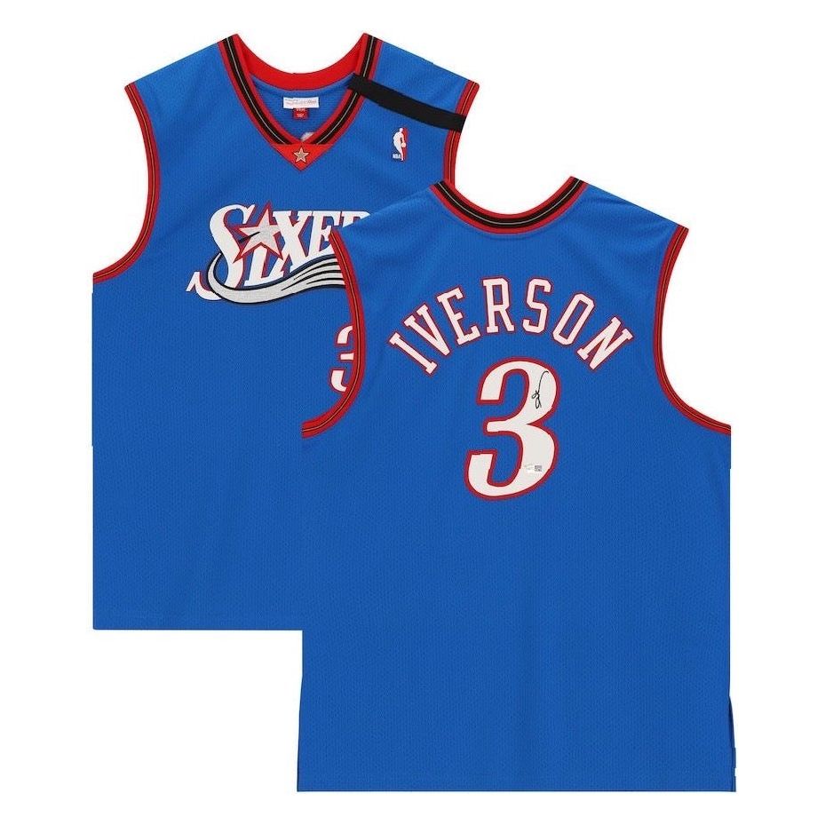 ALLEN IVERSON Autographed Philadelphia 76ers Authentic M&N Jersey FANATICS