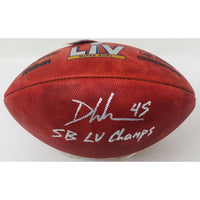 DEVIN WHITE Autographed/Inscribed "SB LV Champs" SB LV Logo Football FANATICS
