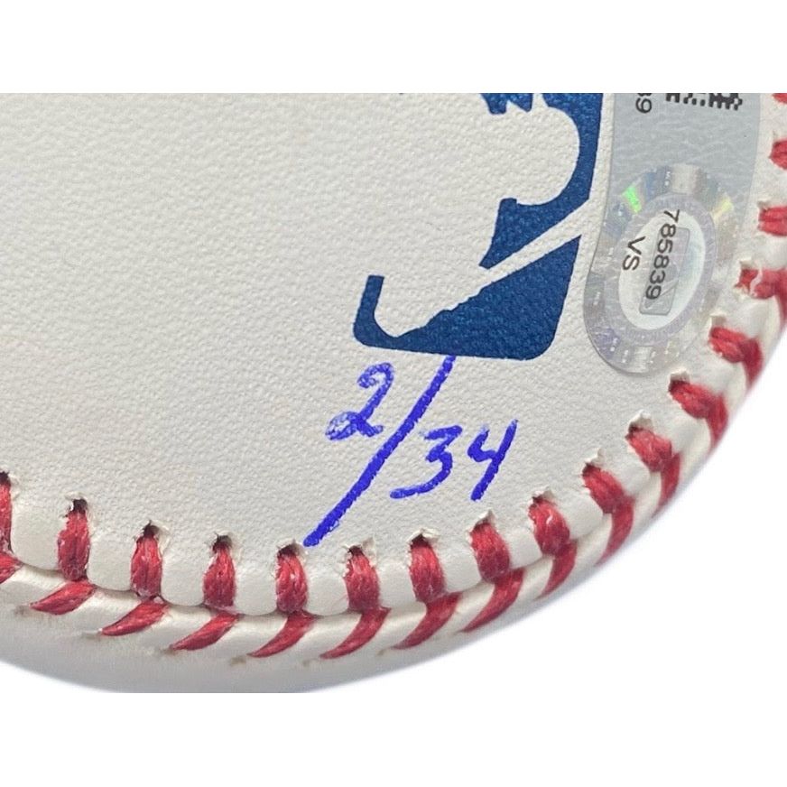 DAVID ORTIZ Autographed Red Sox "HOF 22, 3x WS Champs" Baseball FANATICS LE 34