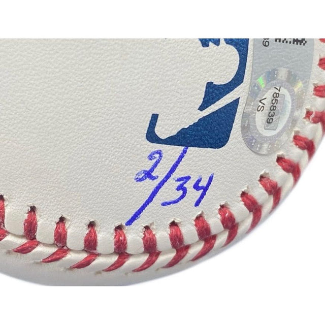 DAVID ORTIZ Autographed Red Sox "HOF 22, 3x WS Champs" Baseball FANATICS LE 34