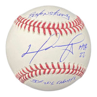 DAVID ORTIZ Autographed Red Sox "HOF 22, 3x WS Champs" Baseball FANATICS LE 34