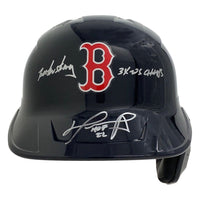 DAVID ORTIZ Autographed "HOF 22, 3x WS Champs" Batting Helmet FANATICS LE 34