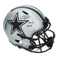 Emmitt Smith Autographed "3x SB Champ" Dallas Cowboys Authentic 'RAVE' Helmet Beckett