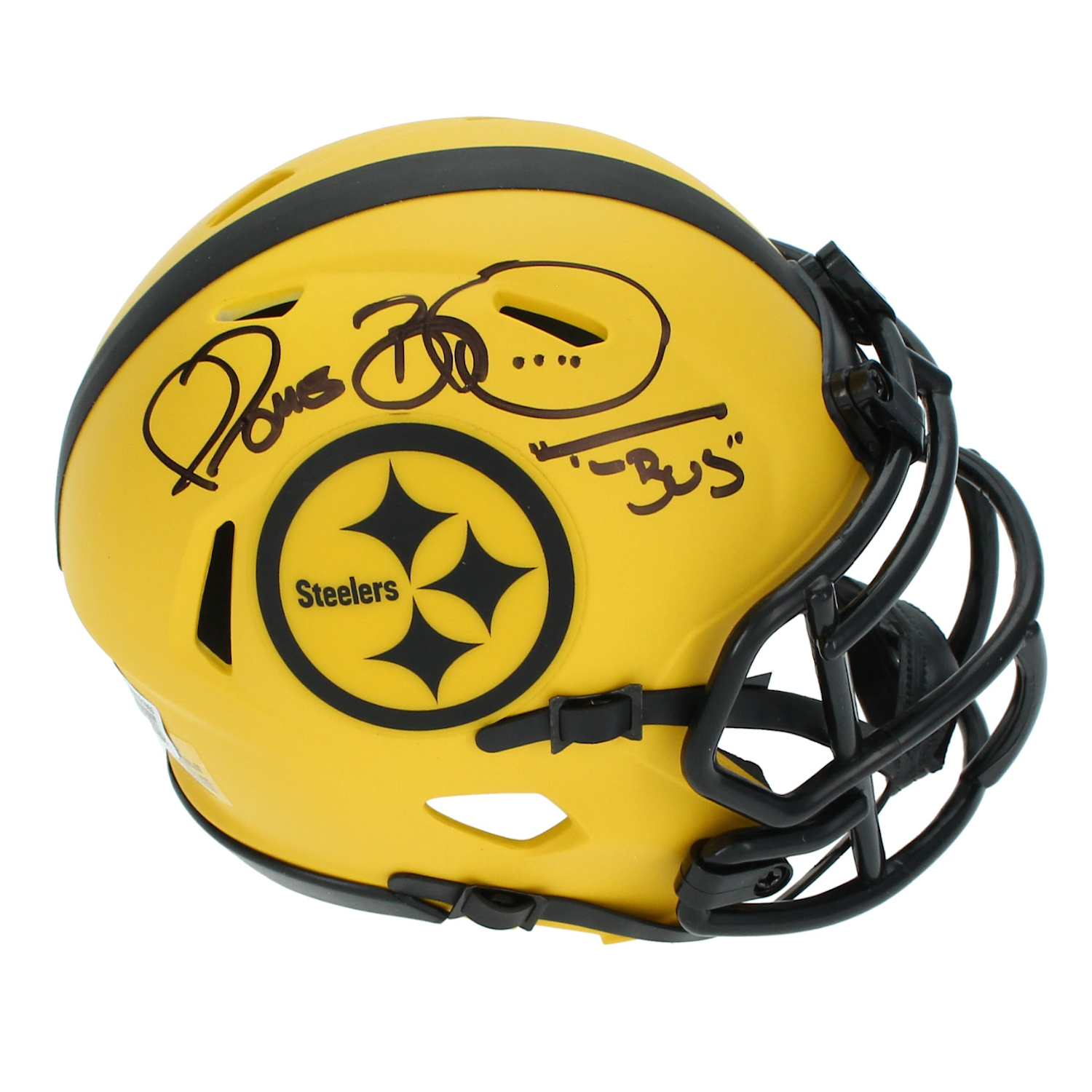Jerome Bettis Autographed "The Bus" Pittsburgh Steelers 'RAVE' Mini Speed Helmet Beckett