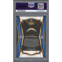 JUSTIN HERBERT Los Angeles Chargers 2020 Panini Select Silver Prizm RC #144 Card PSA Gem Mint 10