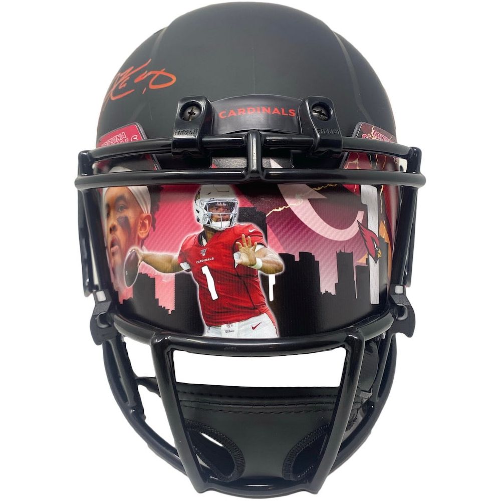 KYLER MURRAY Autographed Arizona Cardinals Eclipse Custom Visor Speed Helmet FANATICS