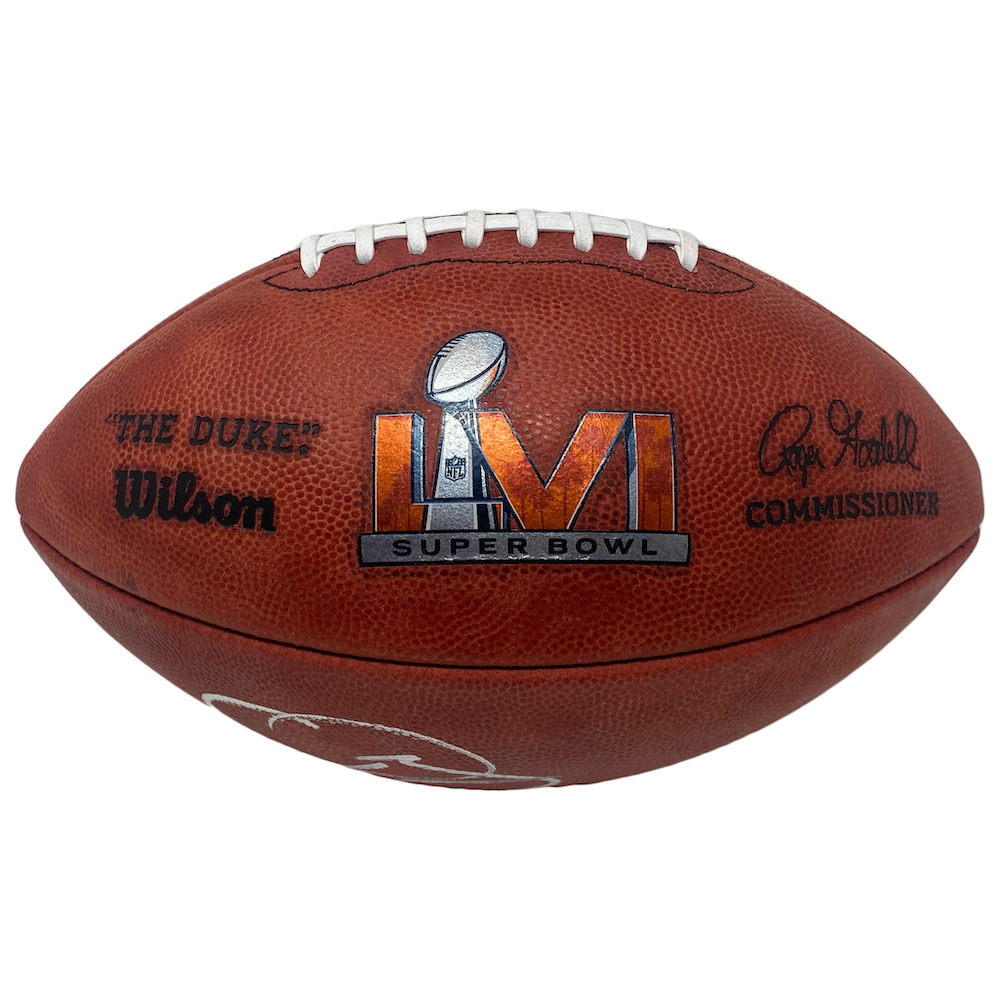 ODELL BECKHAM Jr Autographed "SB LVI Champs" Rams Official Football FANATICS