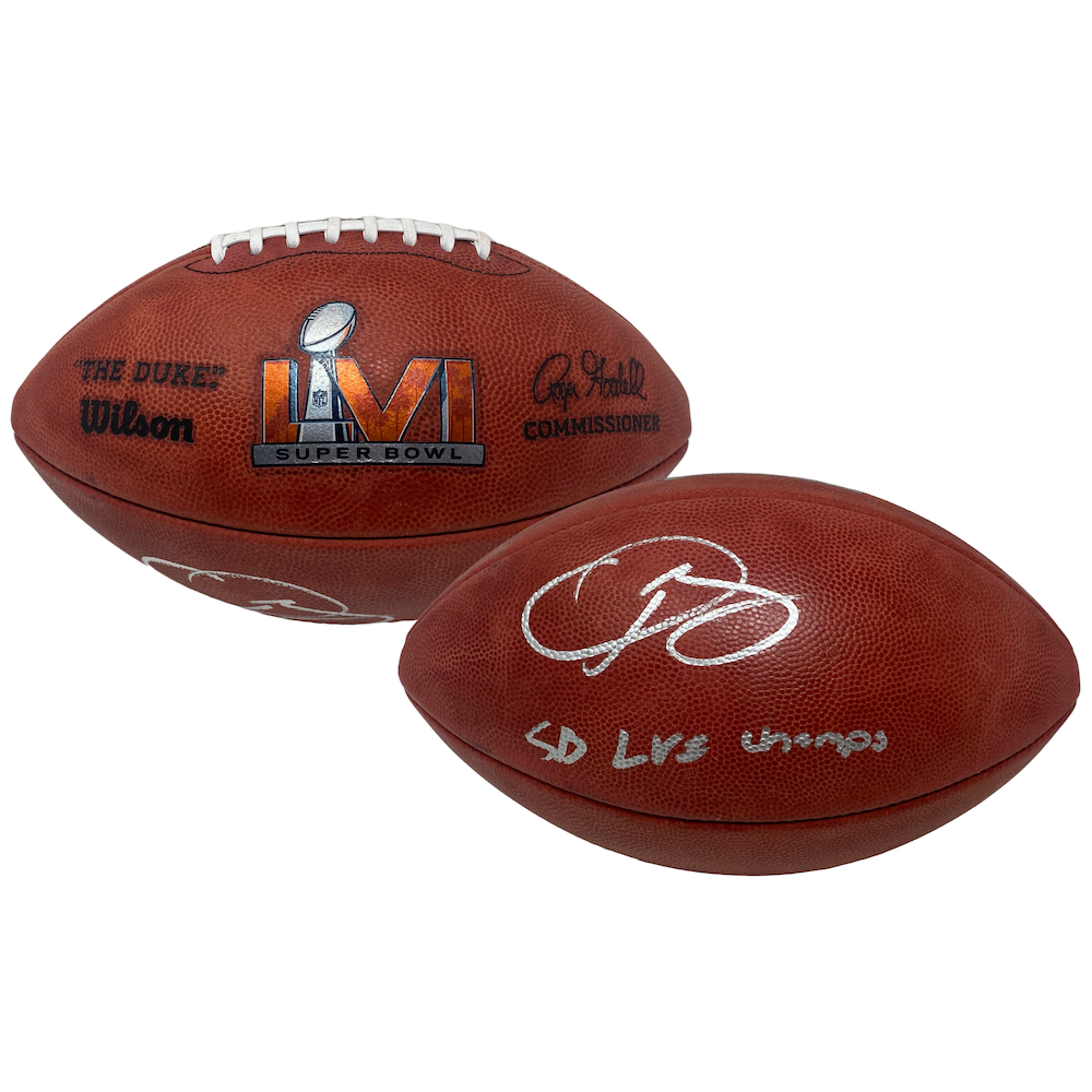 ODELL BECKHAM Jr Autographed "SB LVI Champs" Rams Official Football FANATICS