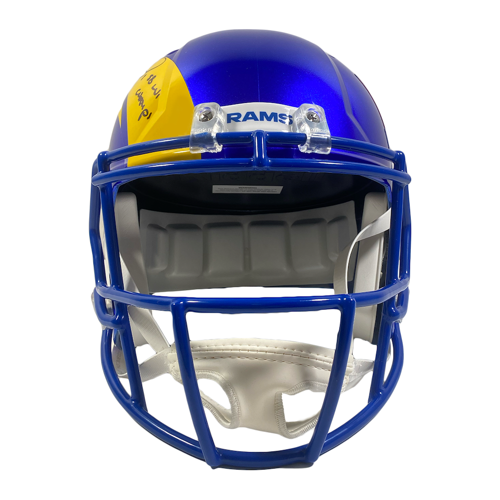 MATTHEW STAFFORD Autographed "SB LVI Champs" Rams Full Size Helmet FANATICS