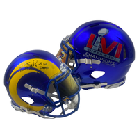 MATTHEW STAFFORD Autographed "SB LVI Champs" Authentic Rams Helmet FANATICS