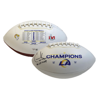 COOPER KUPP Autographed "SB LVI MVP" Rams White Panel Football FANATICS