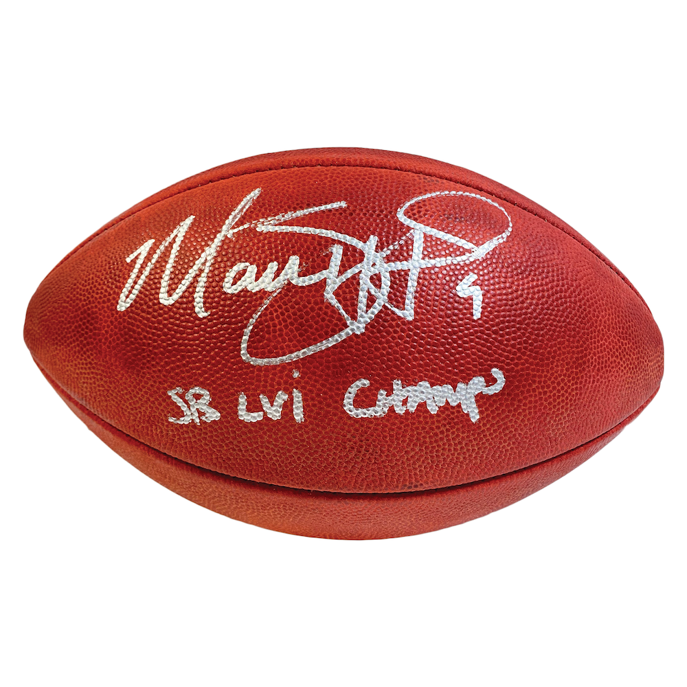 MATTHEW STAFFORD Autographed "SB LVI Champs" Super Bowl LVI Football FANATICS