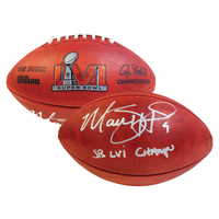 MATTHEW STAFFORD Autographed "SB LVI Champs" Super Bowl LVI Football FANATICS
