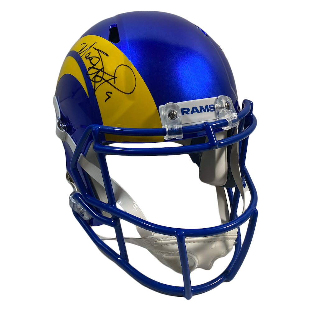 MATTHEW STAFFORD Autographed Rams Super Bowl Logo Full Size Helmet FANATICS