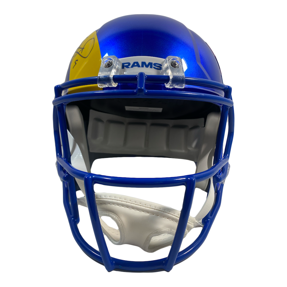 MATTHEW STAFFORD Autographed Rams Super Bowl Logo Full Size Helmet FANATICS