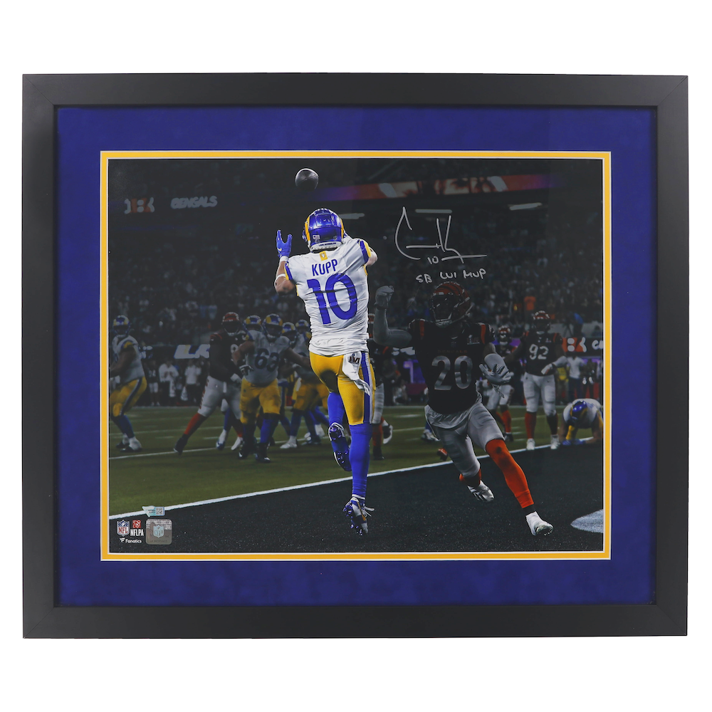 Cooper Kupp Autographed Los Angeles Rams "SB LVI MVP" Super Bowl 16" x 20" Framed Photo Fanatics