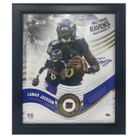 Lamar Jackson Baltimore Ravens Framed 15 x 17 Game-Used Football Collage LE 1/50