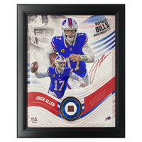 Josh Allen Buffalo Bills Framed 15" x 17" Game-Used Football Collage LE 1/50