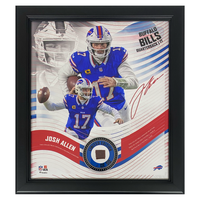 Josh Allen Buffalo Bills Framed 15" x 17" Game-Used Football Collage LE 50