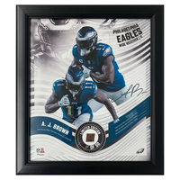 A.J. Brown Eagles Framed 15" x 17" Game Used Football Collage LE 11/50