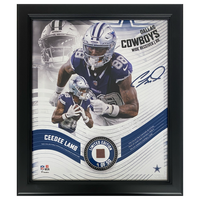 CeeDee Lamb Dallas Cowboys Framed 15" x 17" Game Used Football Collage LE 50