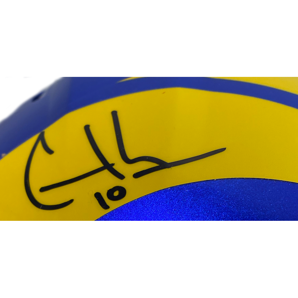 Matthew Stafford / Cooper Kupp Autographed Rams Speed Flex Helmet FANATICS