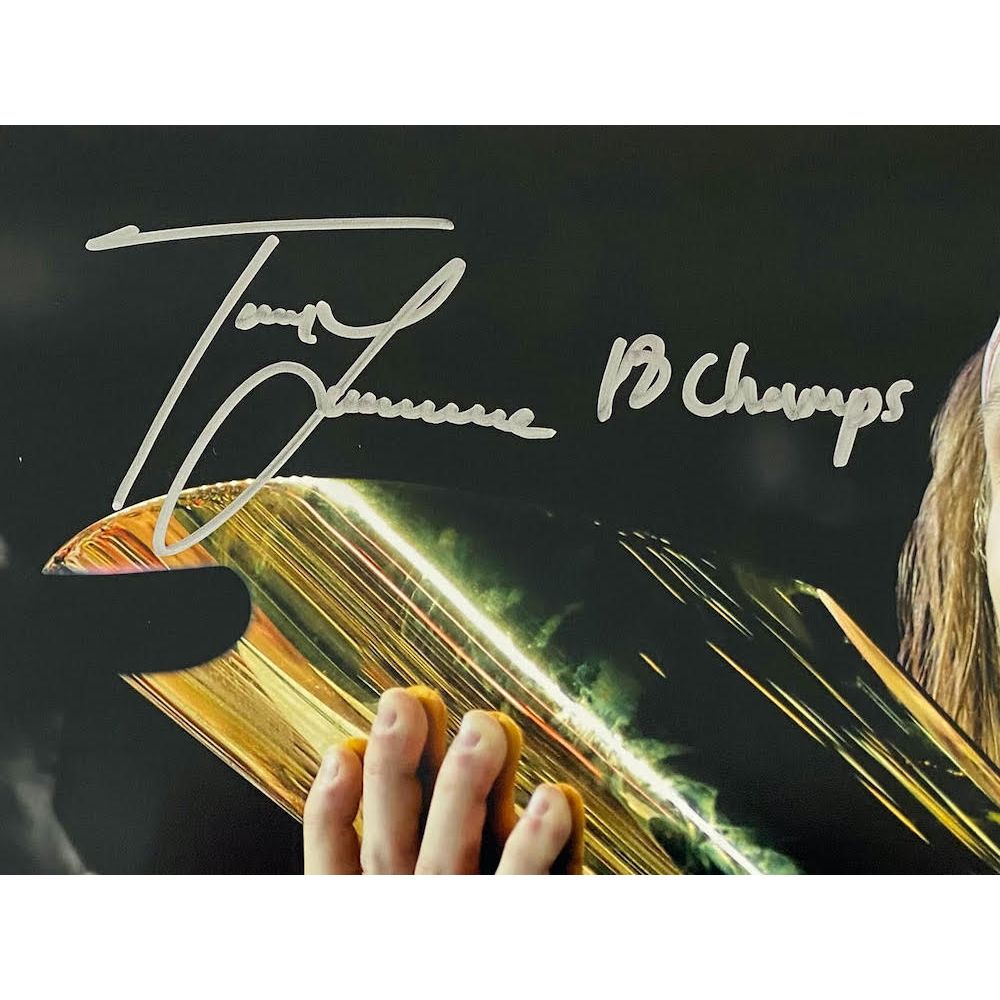 TREVOR LAWRENCE Autographed/Inscribed "18 Champs" Clemson Tigers 11" x 14" Spotlight Photograph FANATICS