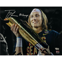 TREVOR LAWRENCE Autographed/Inscribed "18 Champs" Clemson Tigers 11" x 14" Spotlight Photograph FANATICS