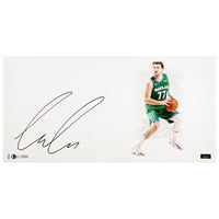 LUKA DONCIC Autographed Mavericks "White Out" 14" x 28" Photograph PANINI LE 177