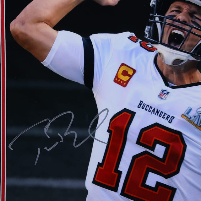Tom Brady Autographed Bucs SB LV "Scream" Framed 16" x 20" Photograph Fanatics