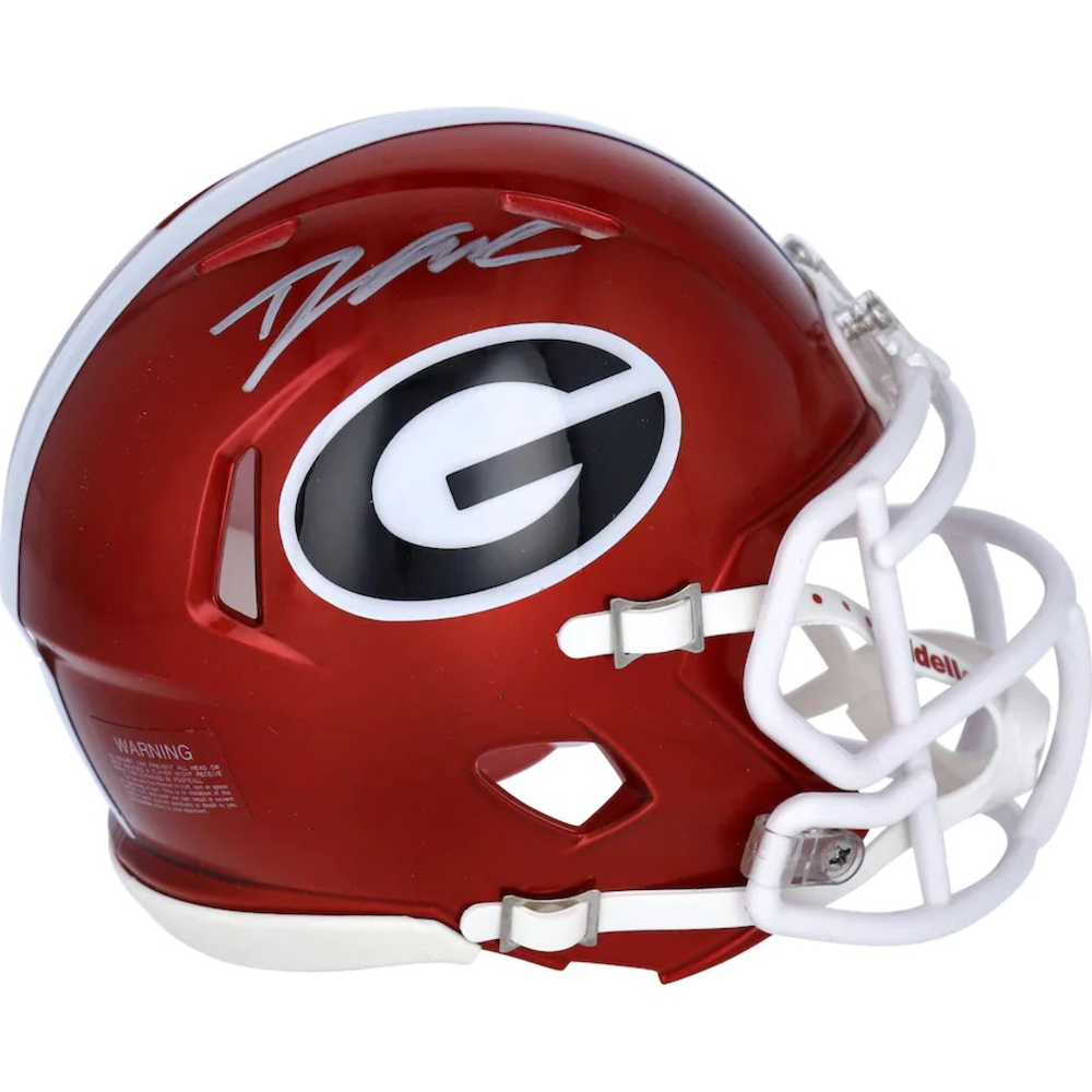 D'ANDRE SWIFT Autographed Georgia Bulldogs Flash Speed Mini Helmet FANATICS