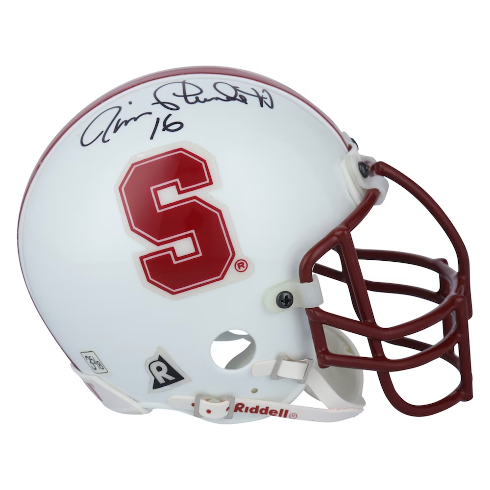 JIM PLUNKETT Autographed Stanford Cardinal Mini Helmet FANATICS